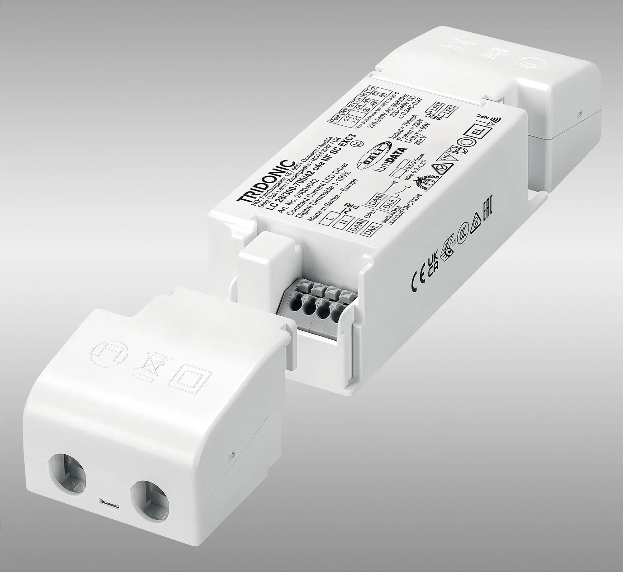 28W 300-700mA 42V o4a NFC Dimmable Constant Current LED Driver IP20 28004042  Tridonic LC